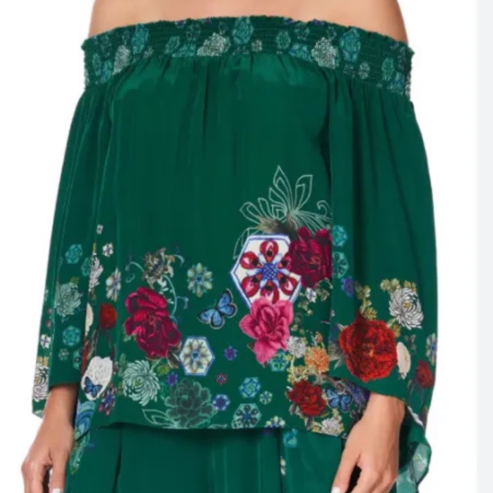 Camilla jeweled blouse, can be off shoulders or cold shoulder. Gorgeous!